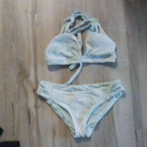 Womens Light Green Halter Bikini Set -  Swim